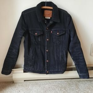 Levi's Black Sherpa Denim Jacket Small